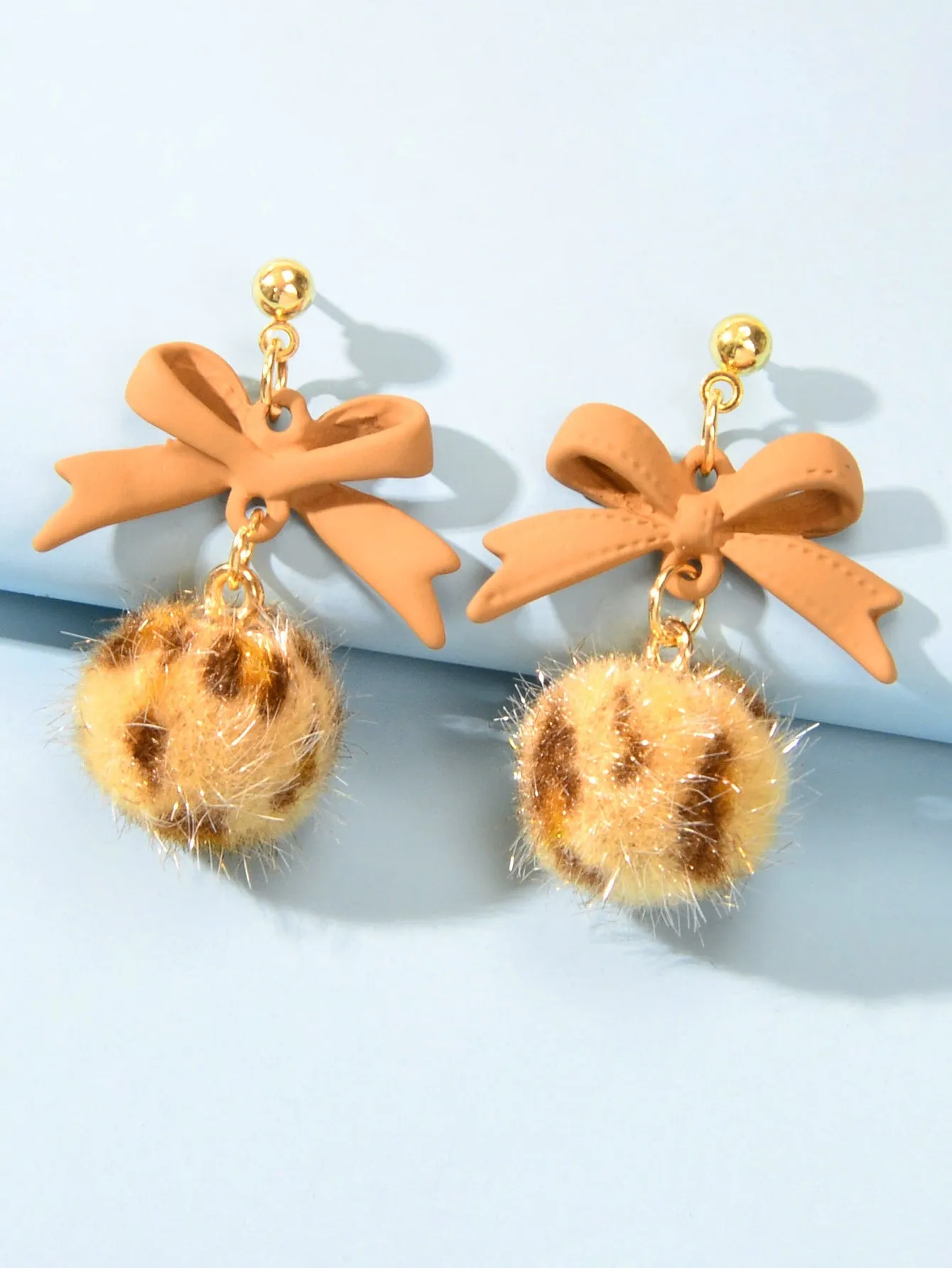 1pair Round Ball Decor Earring Jackets