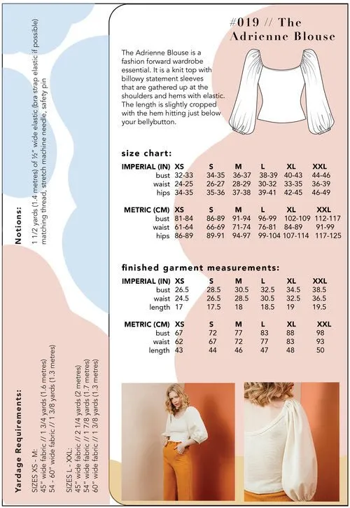 Adrienne Blouse Pattern - Friday Pattern Company
