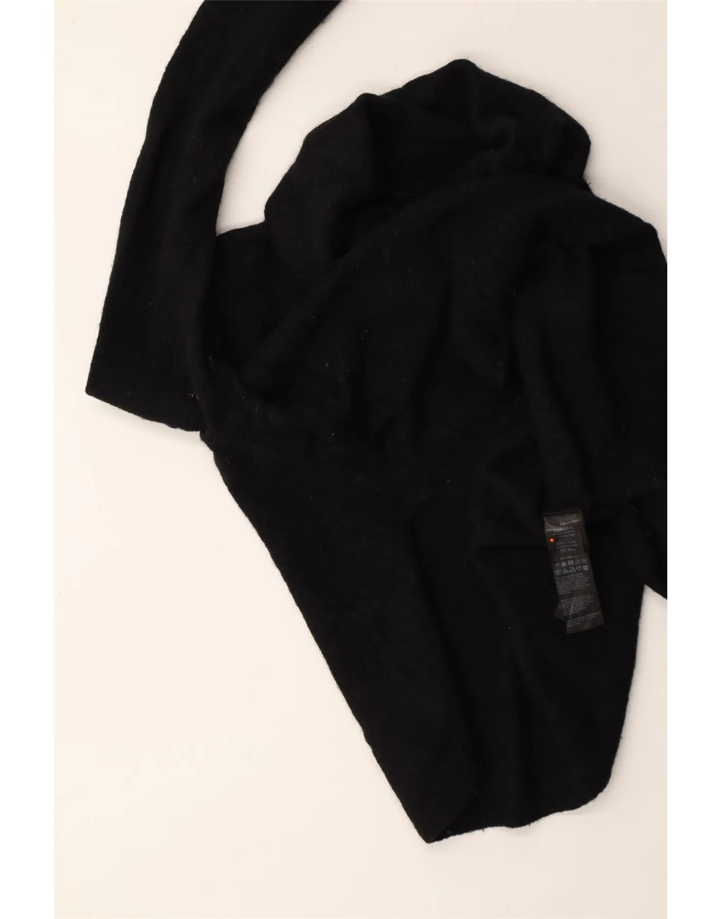 ALL SAINTS Womens Crop Roll Neck Jumper Sweater UK 14 Medium Black Wool