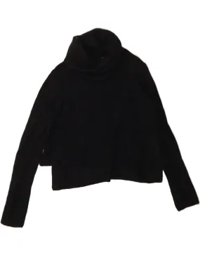 ALL SAINTS Womens Crop Roll Neck Jumper Sweater UK 14 Medium Black Wool