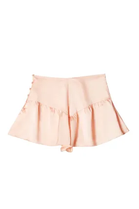 Bettie Page Lingerie Satin French Knickers In Peach - Sizes 4-14