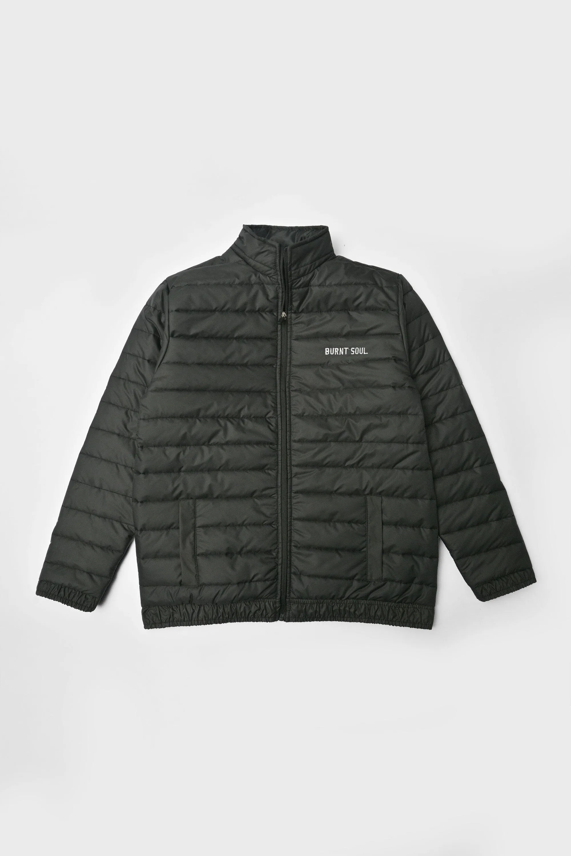 Burnt Soul Men's Embroidered Design Puffer Jacket