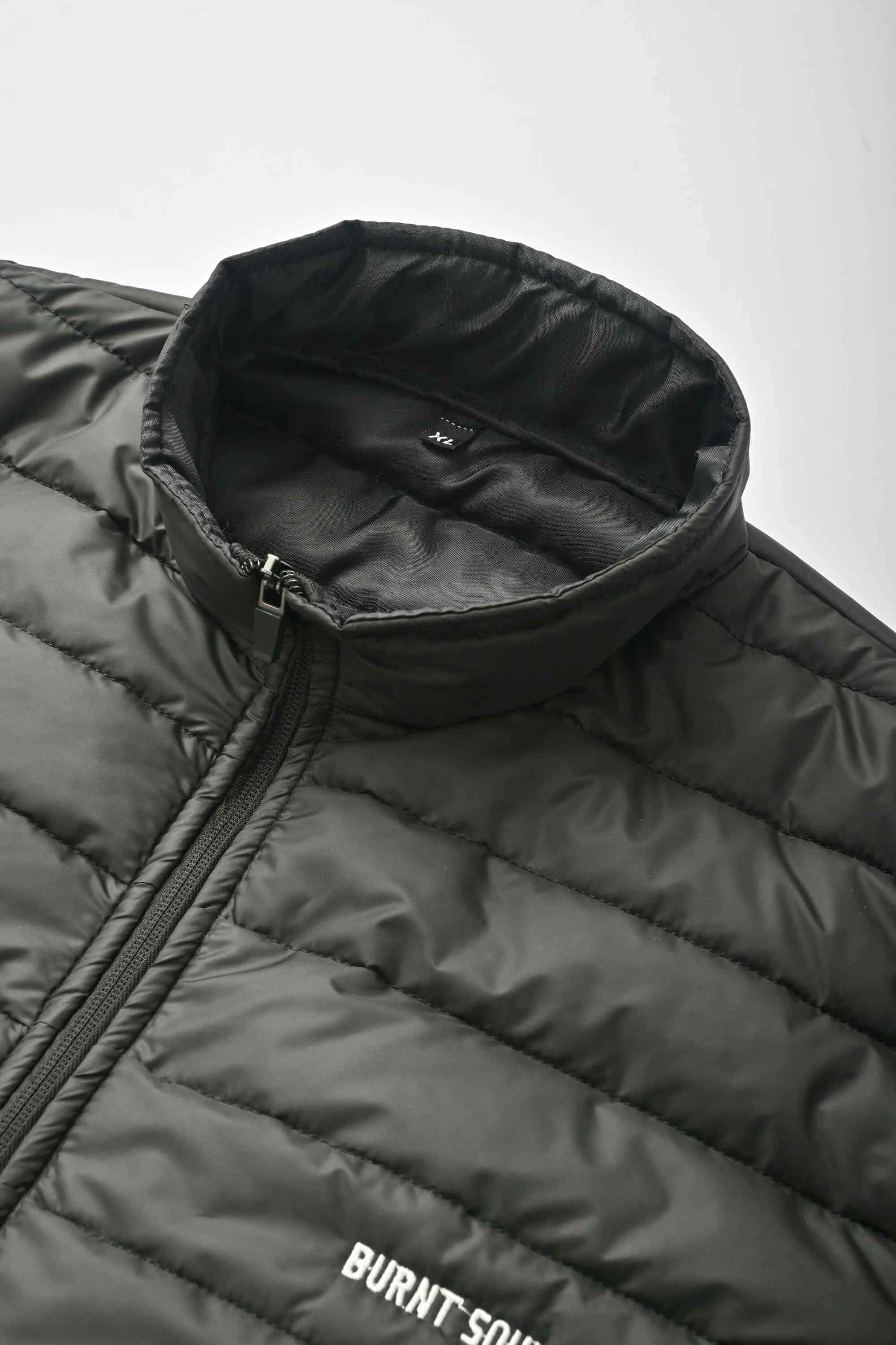 Burnt Soul Men's Embroidered Design Puffer Jacket
