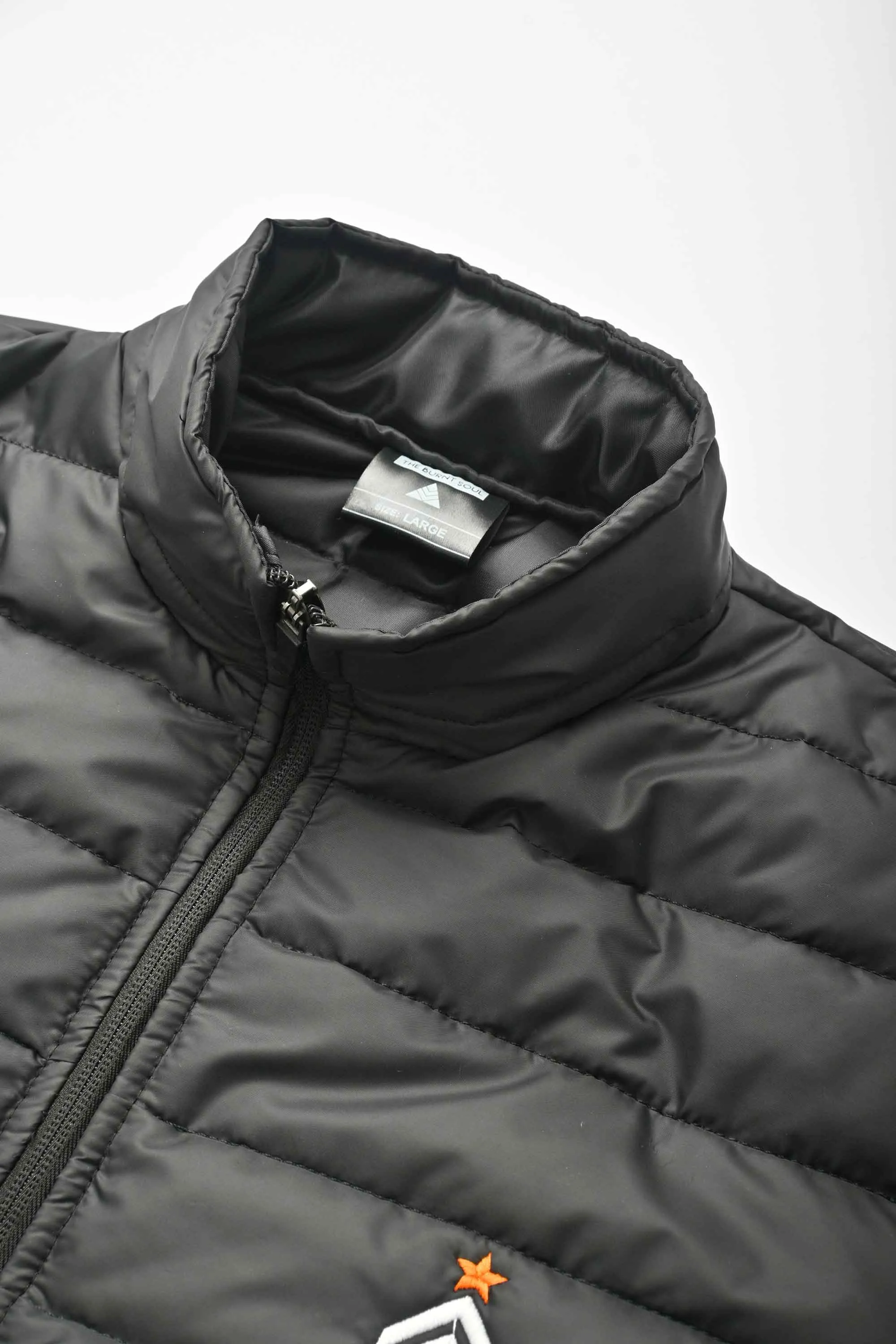 Burnt Soul Men's Embroidered Design Puffer Jacket