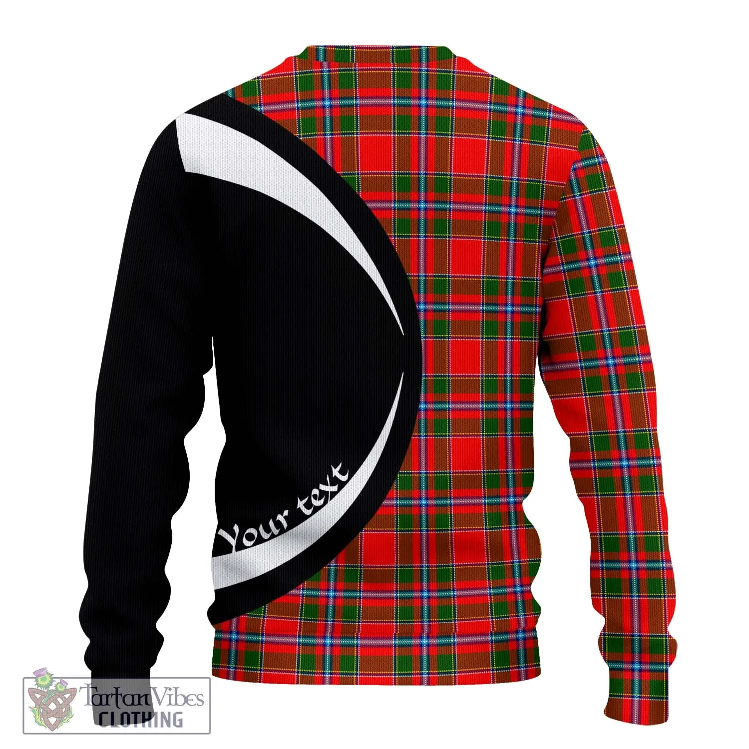 Butter Tartan Ugly Sweater with Family Crest Circle Style