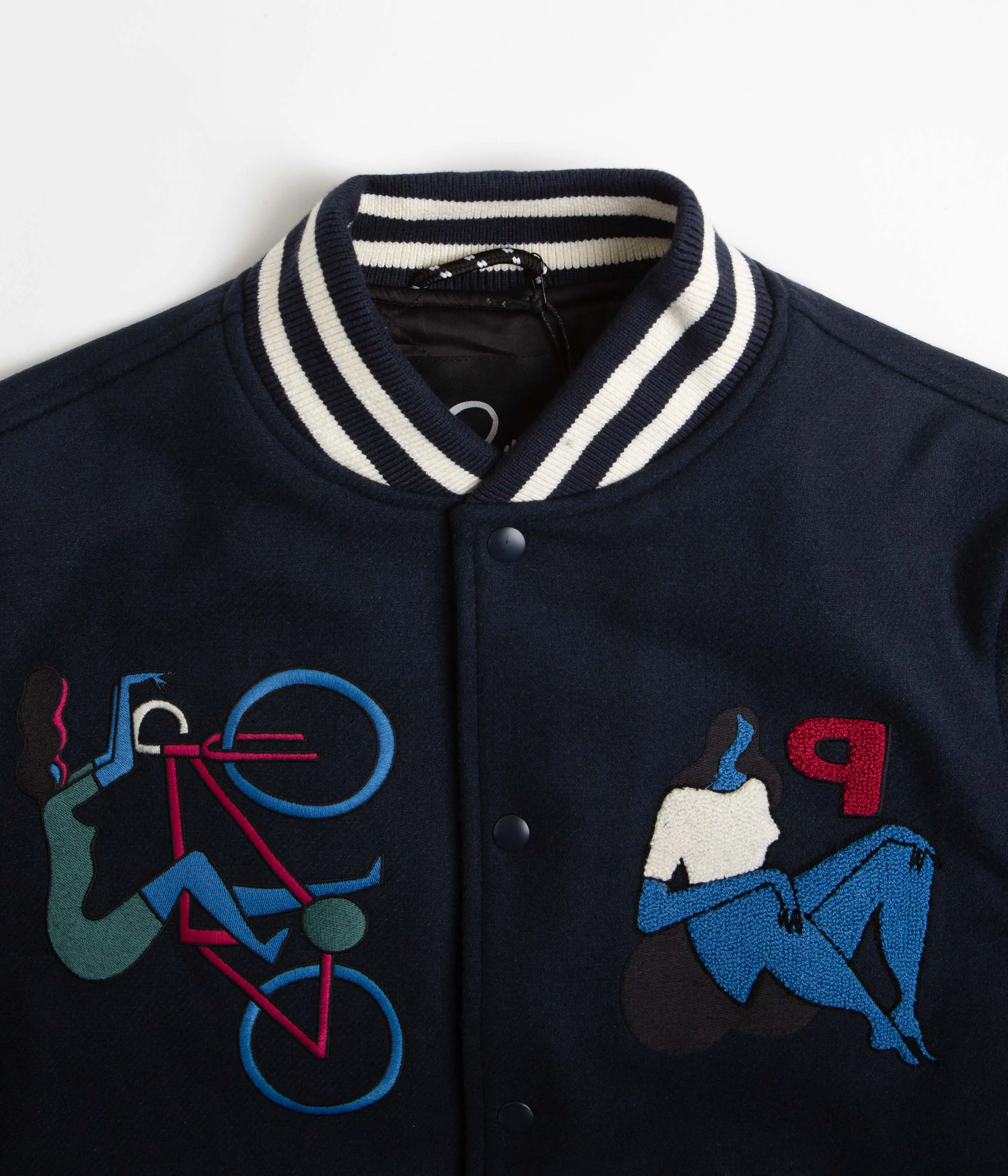 by Parra Run Sit & Bike Varsity Jacket - Navy Blue