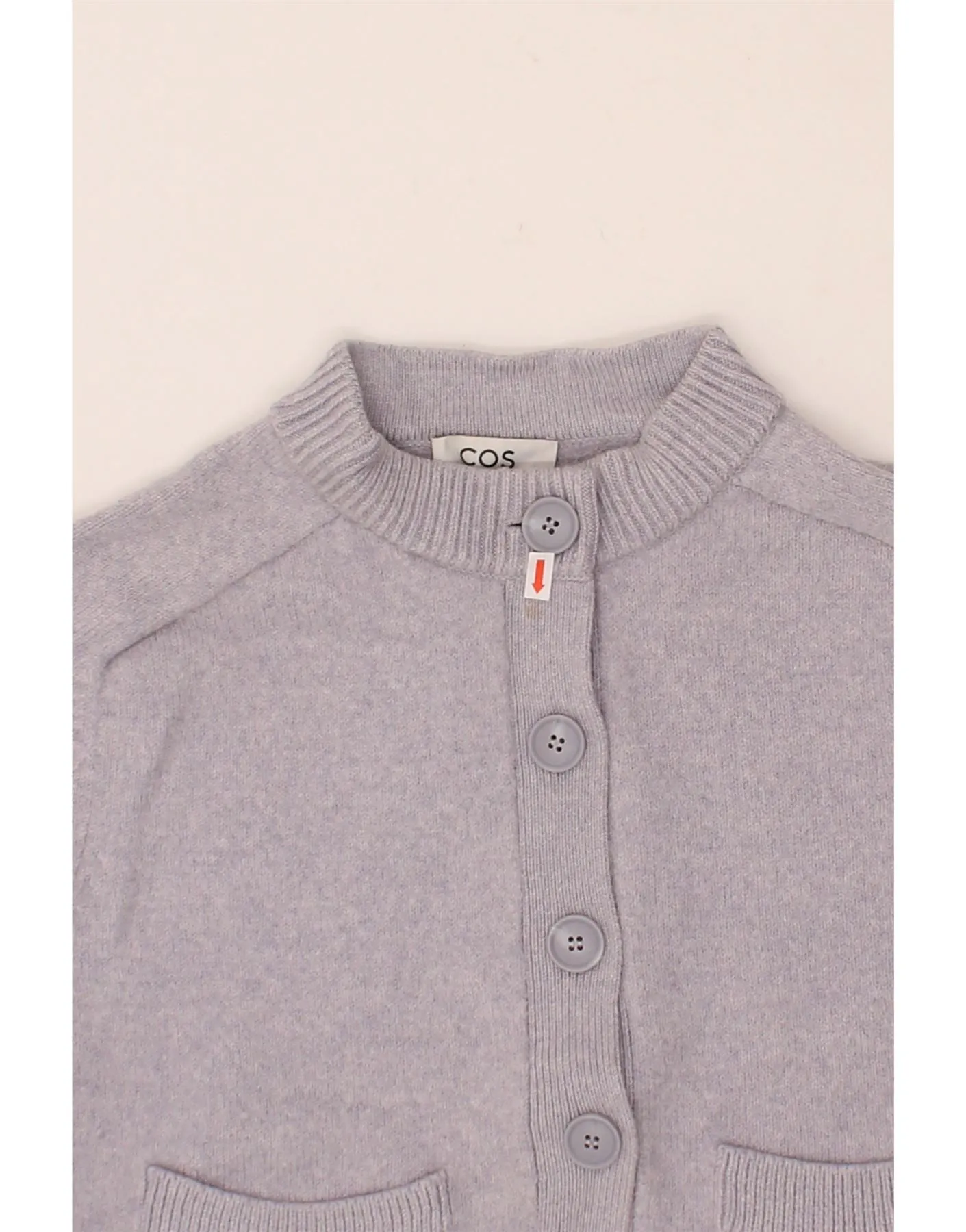 COS Womens Crop Cardigan Sweater UK 14 Medium Purple Wool