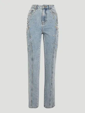 Crystal-Embellished Jeans