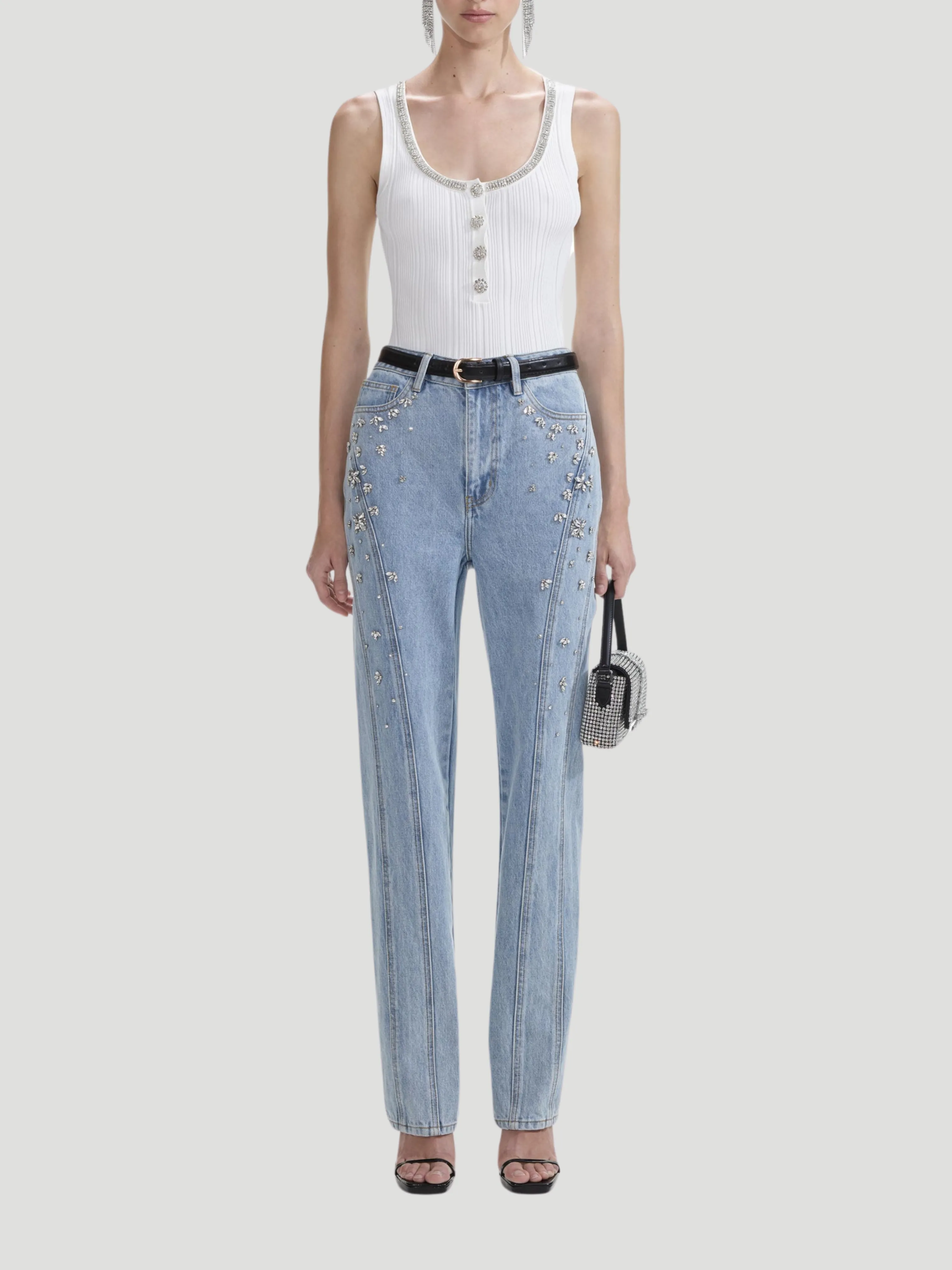 Crystal-Embellished Jeans