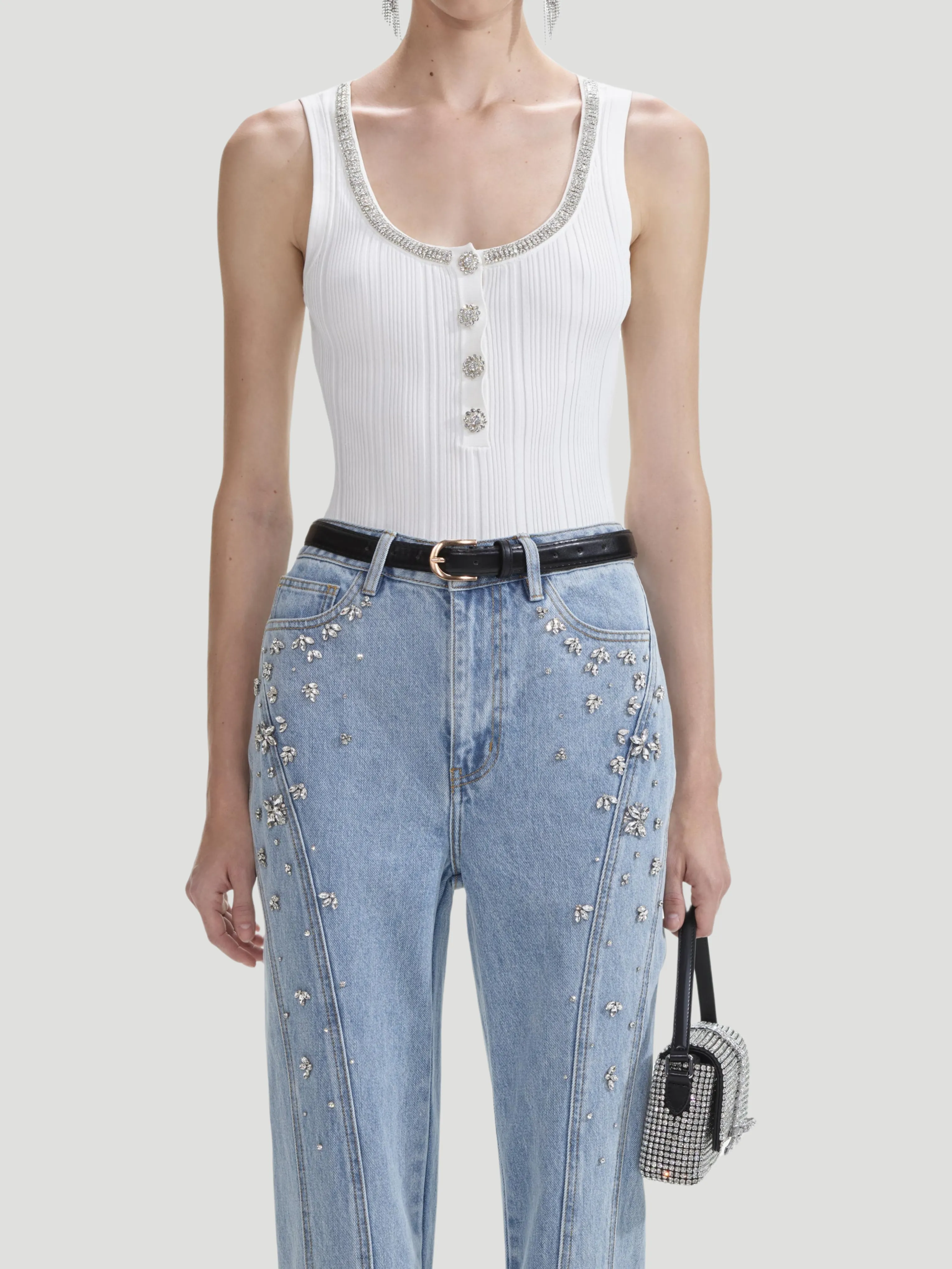 Crystal-Embellished Jeans
