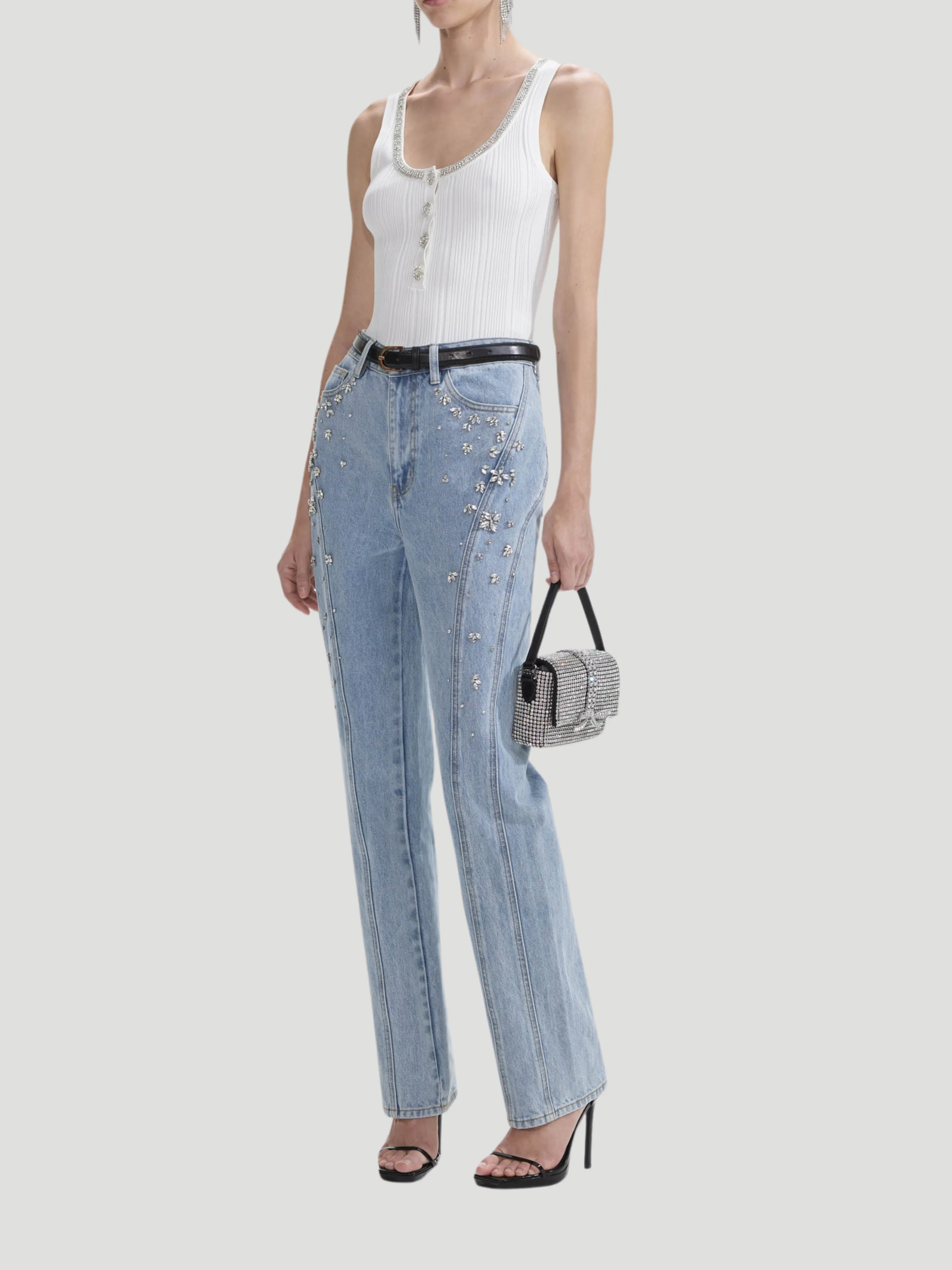 Crystal-Embellished Jeans
