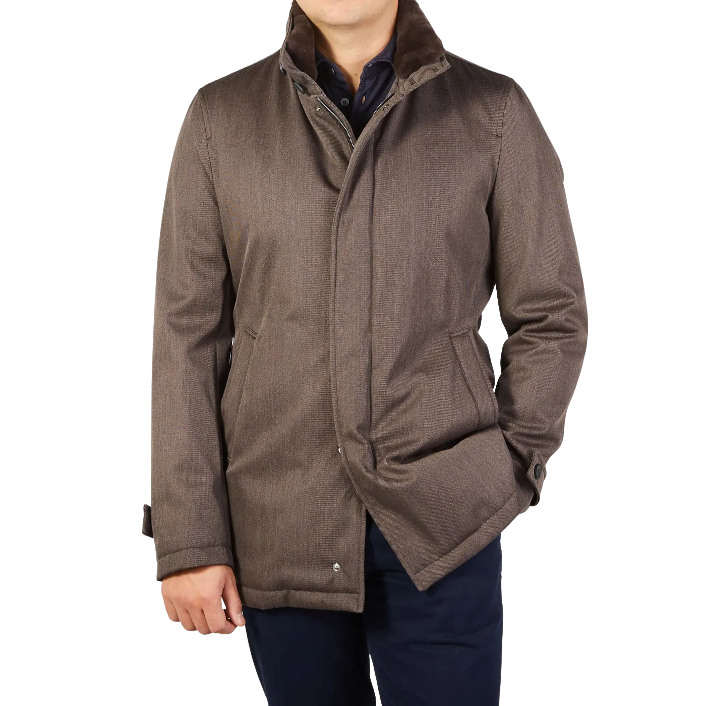 Dark Brown Loro Piana Wool Twill Jacket
