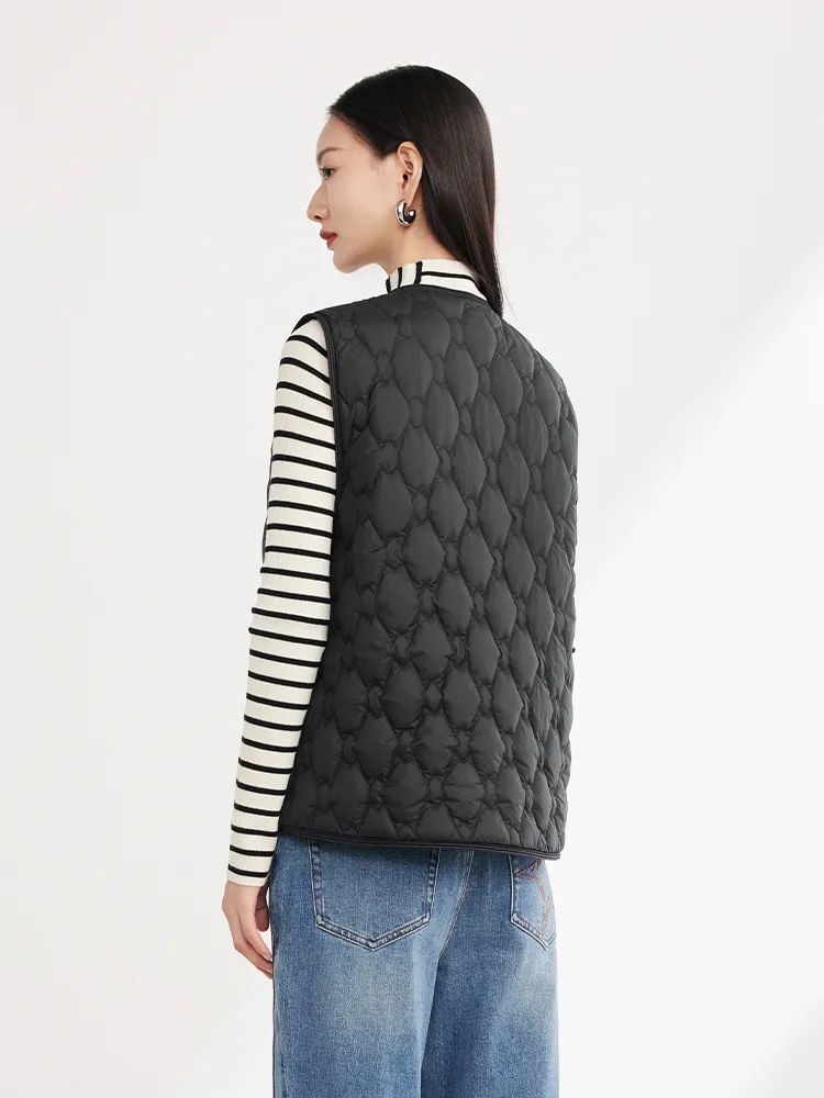 EP YAYING White Duck Down Puffer Vest