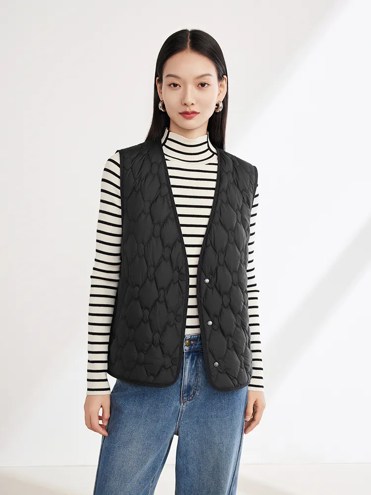 EP YAYING White Duck Down Puffer Vest