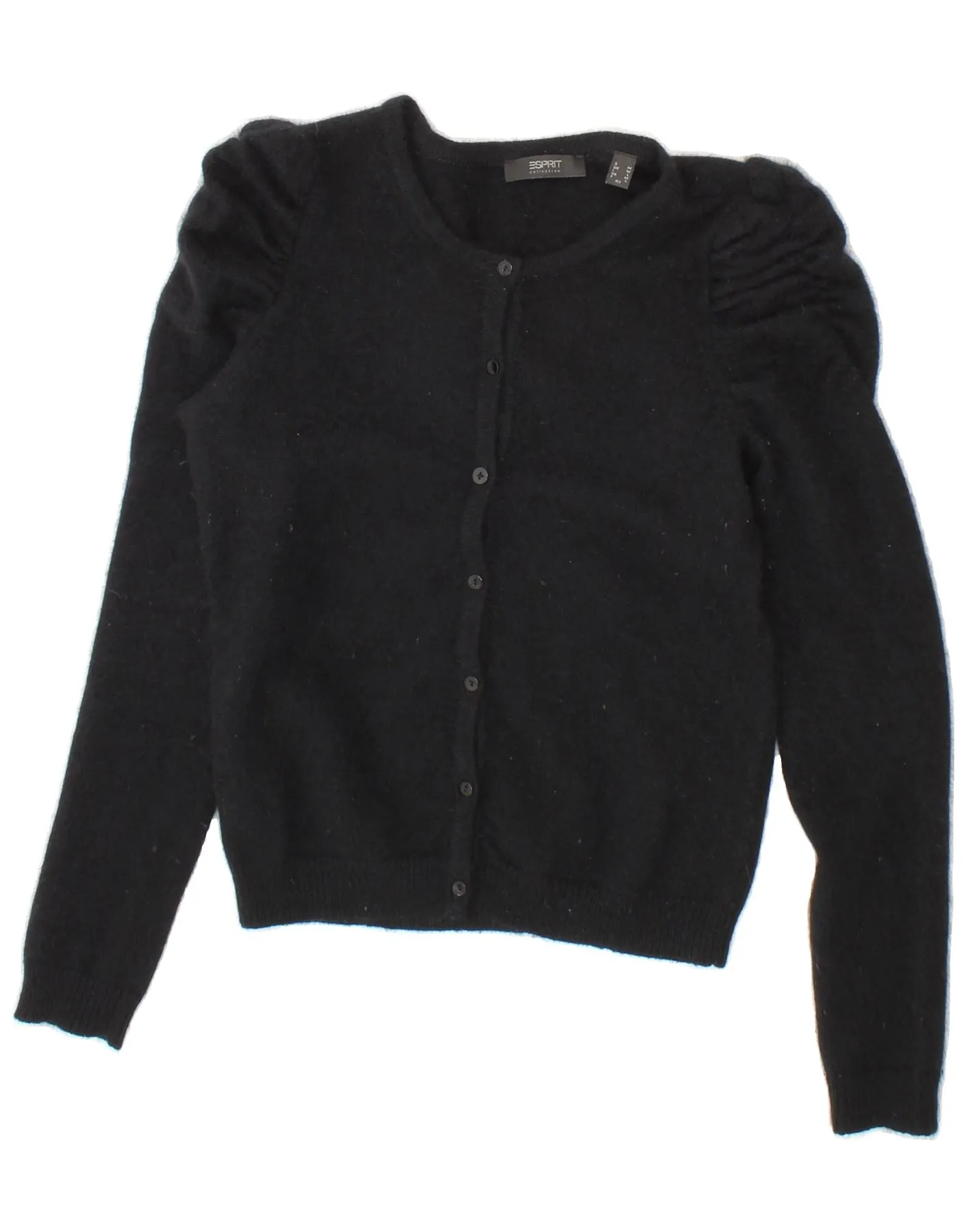 ESPRIT Womens Crop Cardigan Sweater UK 12 Medium Black Wool