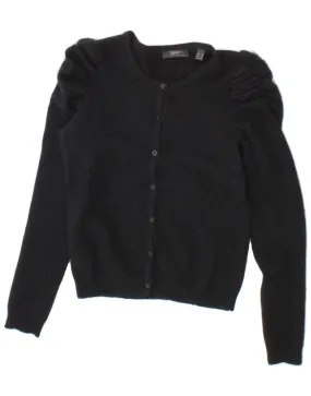 ESPRIT Womens Crop Cardigan Sweater UK 12 Medium Black Wool