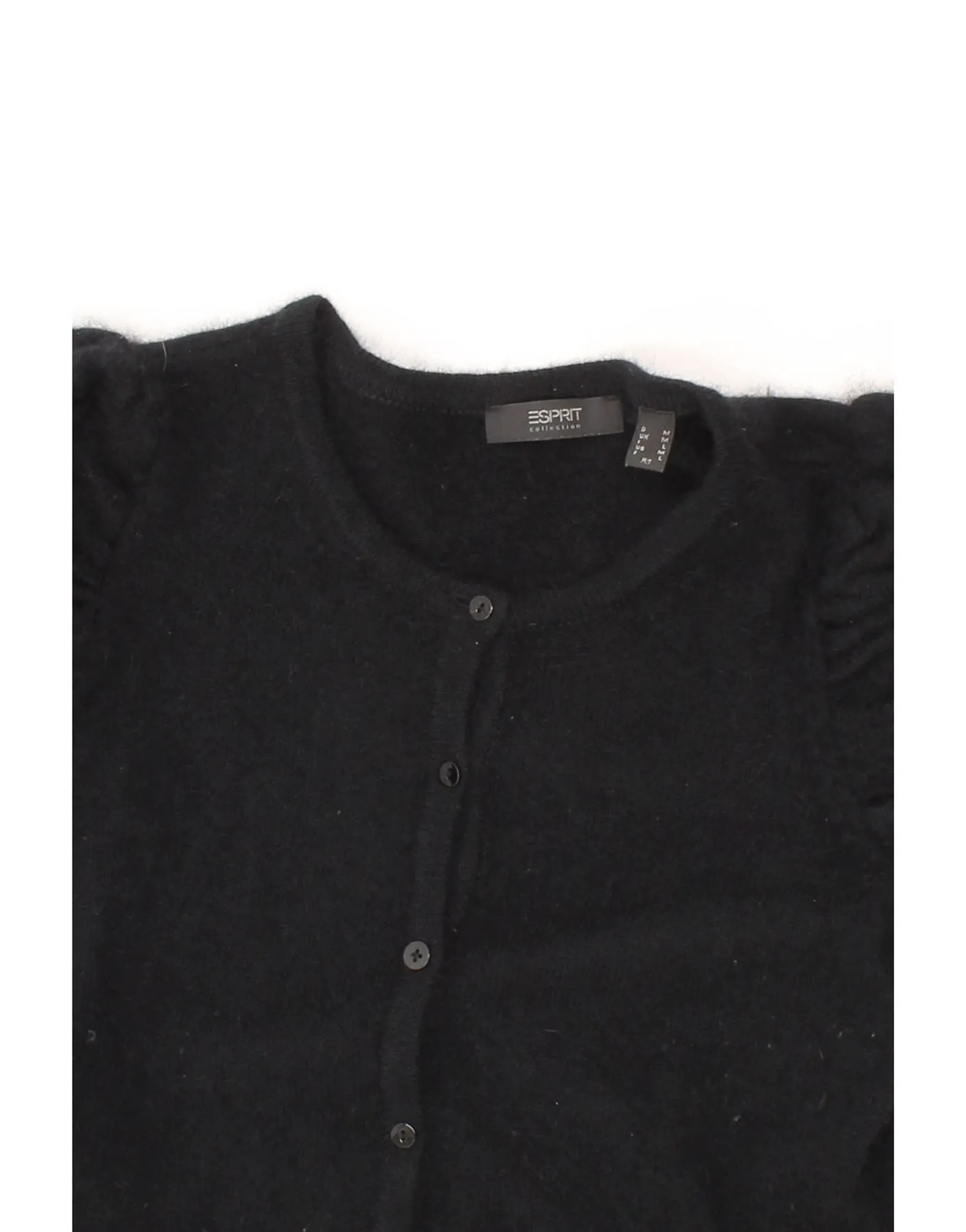 ESPRIT Womens Crop Cardigan Sweater UK 12 Medium Black Wool