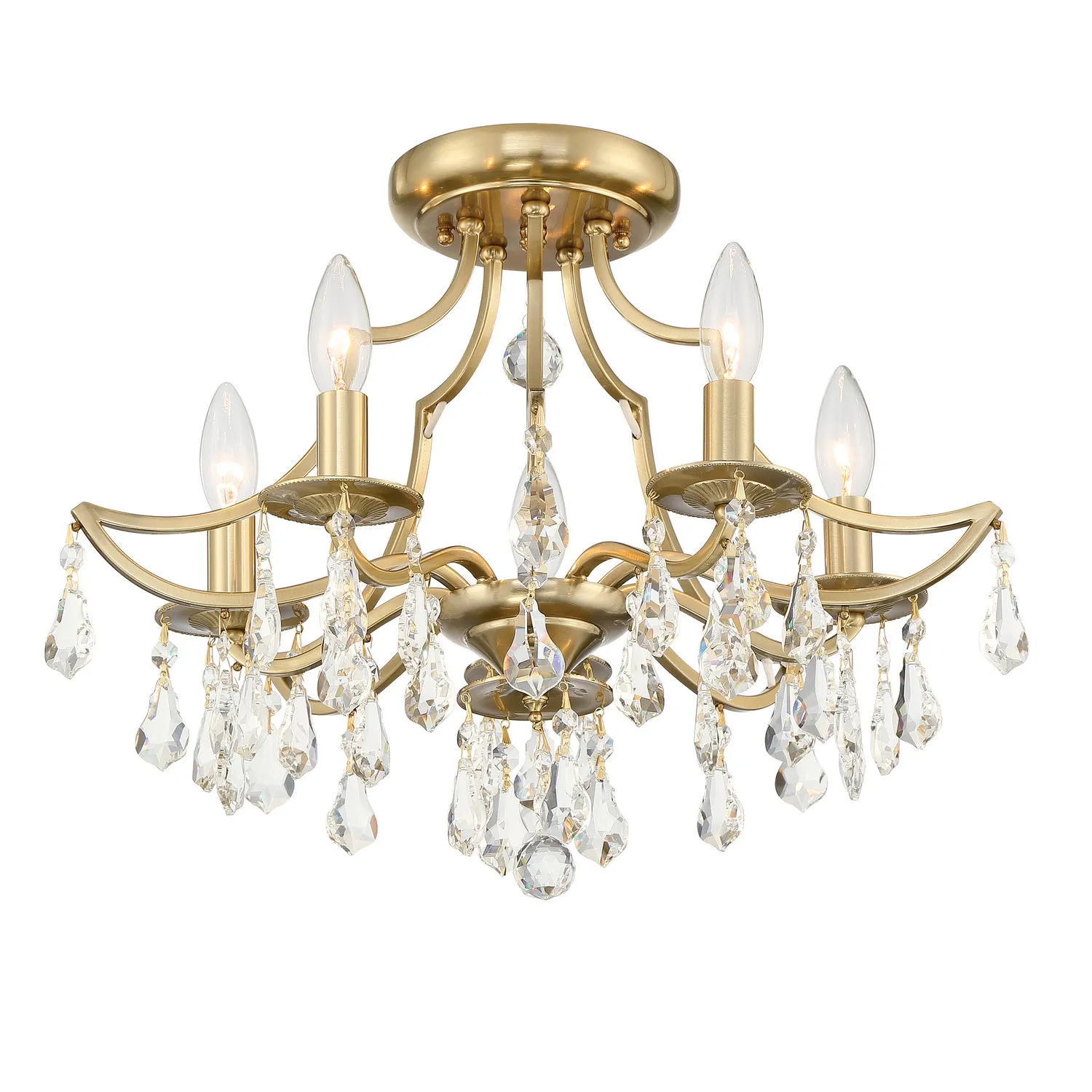Five Light Ceiling Mount from the Cedar Collection in Vibrant Gold Finish by Crystorama