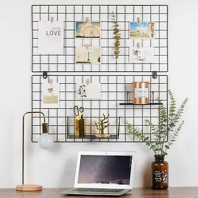 Franklite Iron Square shape hanging Grid frame for home Decoration, wall, photog, collage photo, key, as per your requirement (40x 40 cm) 2pcs Frame (Black)