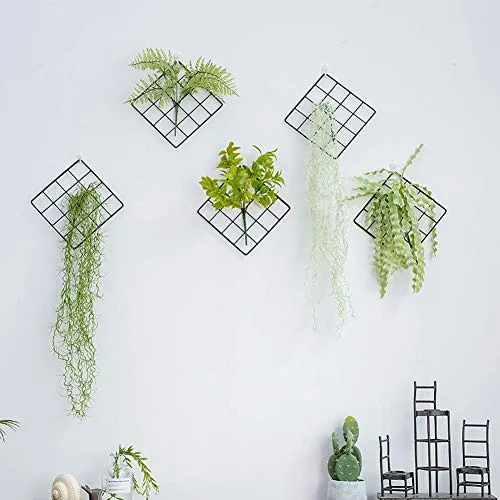 Franklite Iron Square shape hanging Grid frame for home Decoration, wall, photog, collage photo, key, as per your requirement (40x 40 cm) 2pcs Frame (Black)