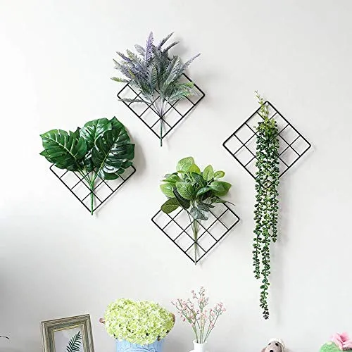 Franklite Iron Square shape hanging Grid frame for home Decoration, wall, photog, collage photo, key, as per your requirement (40x 40 cm) 2pcs Frame (Black)