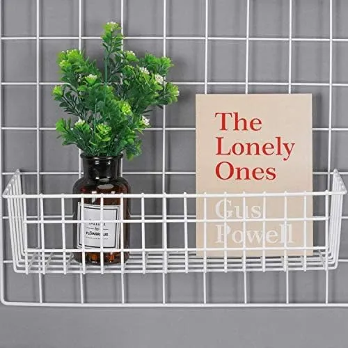 Franklite Steel Grid Photo Frame for Wall Clip Holder Photo Frame,Multi Functional Creative Mesh Wall GridIron hanging frame for home Decoration,wall,collage photo, key,1pcs Frame (45&65cm White