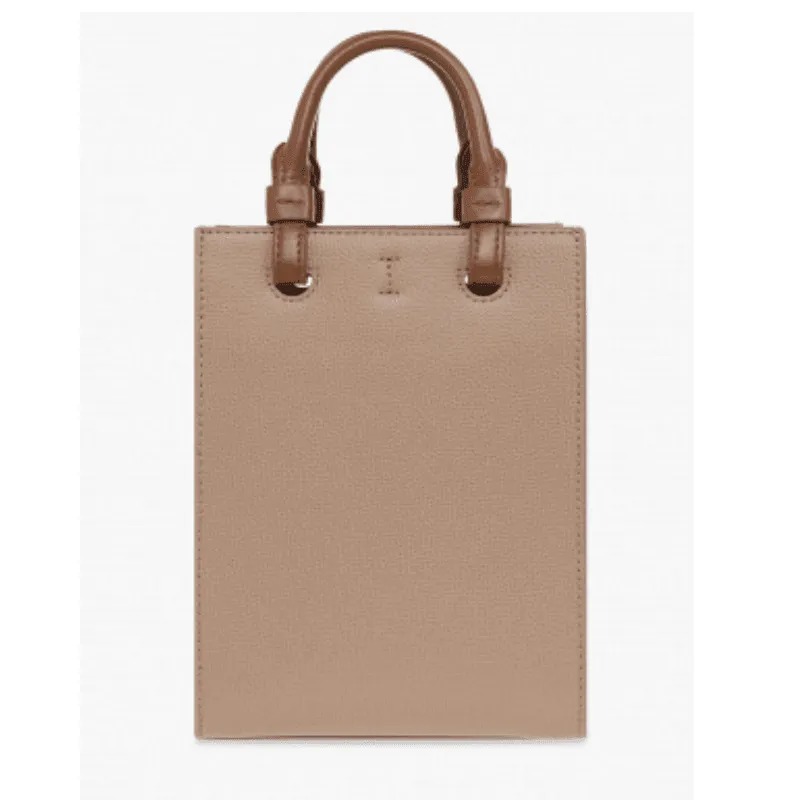 Furla Varsity Style Mini Tote Crossbody - Greige Jasper