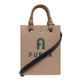 Furla Varsity Style Mini Tote Crossbody - Greige Jasper