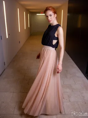 Gala Champagne Tulle Skirt
