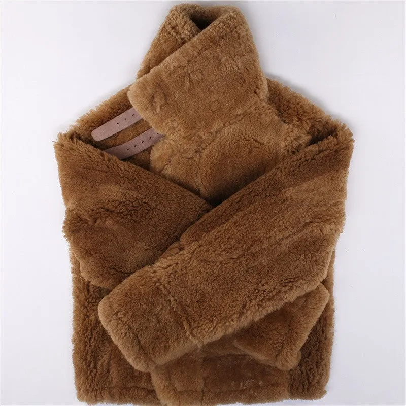 Gen. Leather Shearling Fur Air Force Polar Thick Large Collar Bomber Men/Women