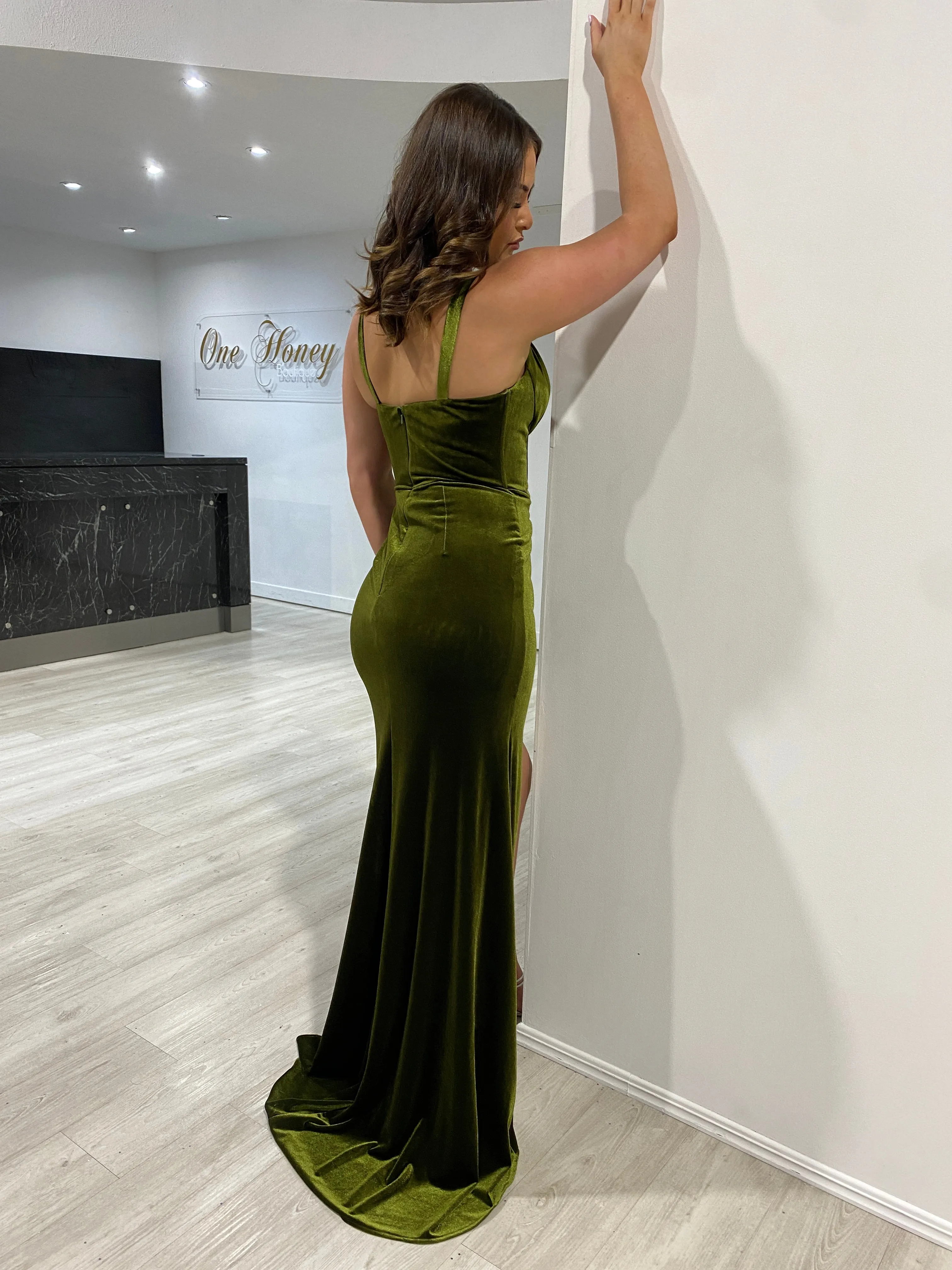 HARLEY Bustier Velour Corset Mermaid Formal Dress