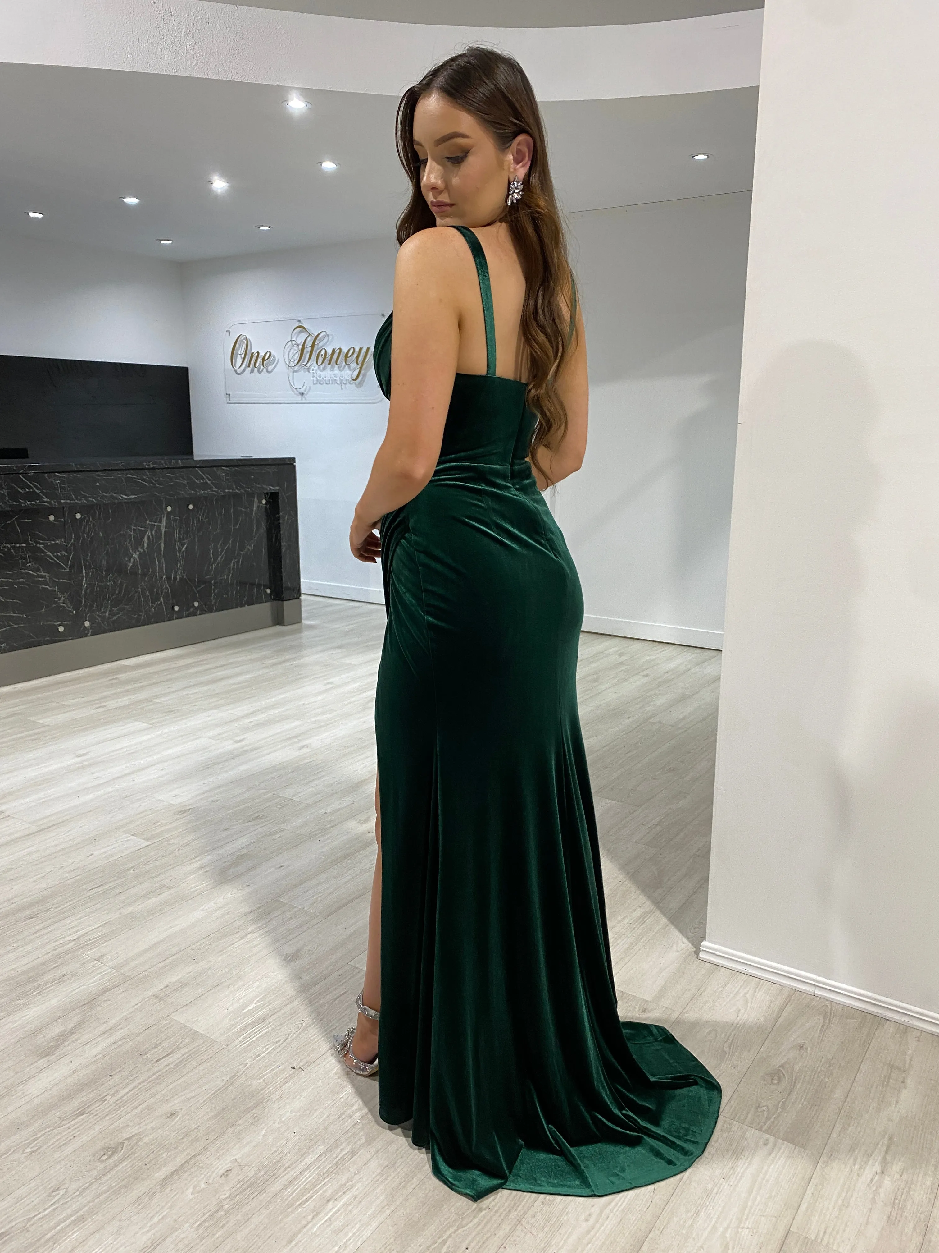 HARLEY Bustier Velour Corset Mermaid Formal Dress