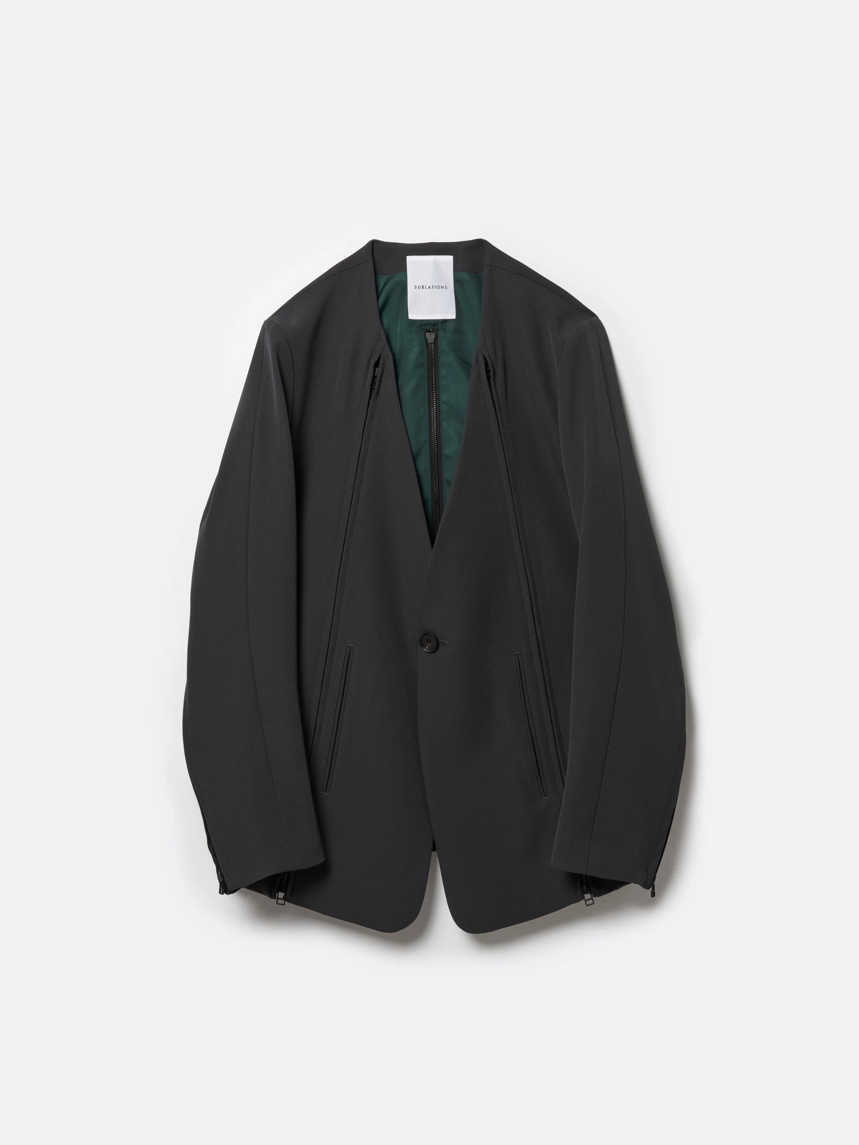 HEAVY WOOL NO COLLAR PRISONER JACKET .12【SLATE GREY】