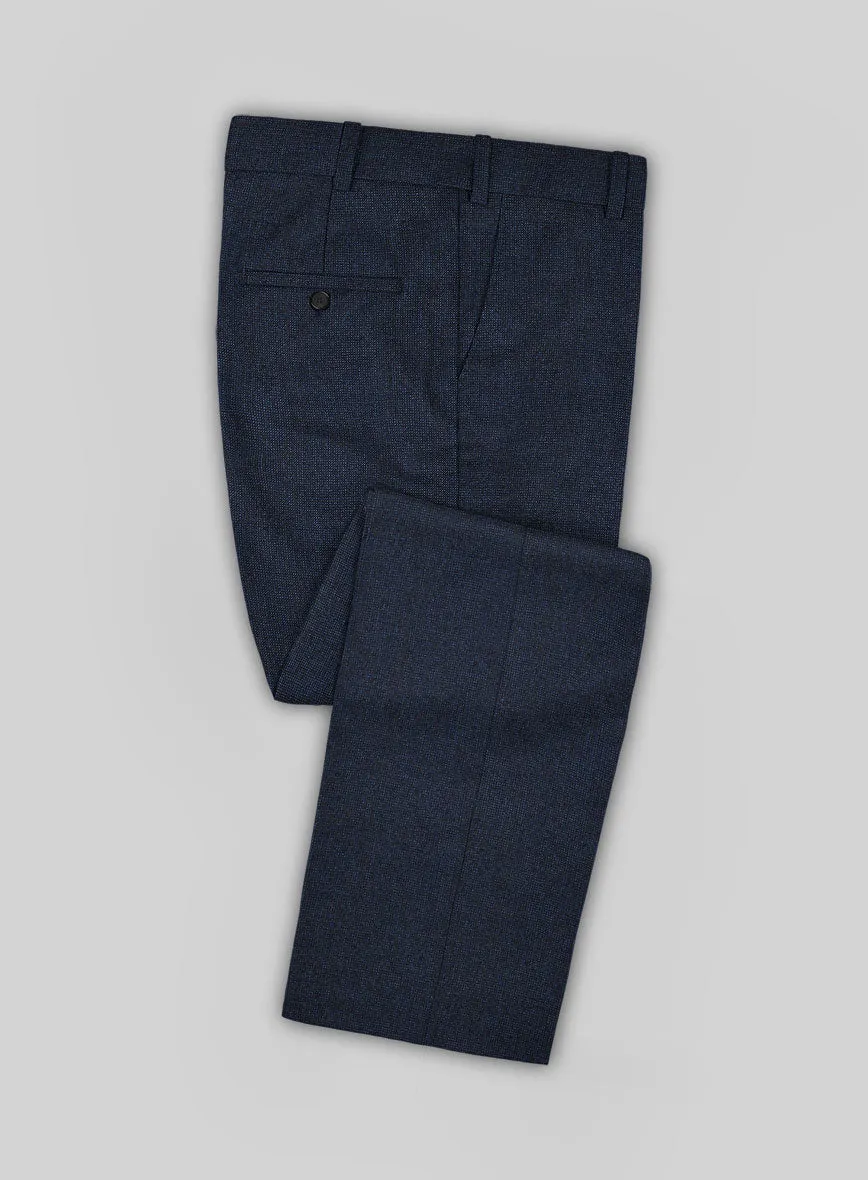 Italian Tavi Dark Blue Nailhead Flannel Suit