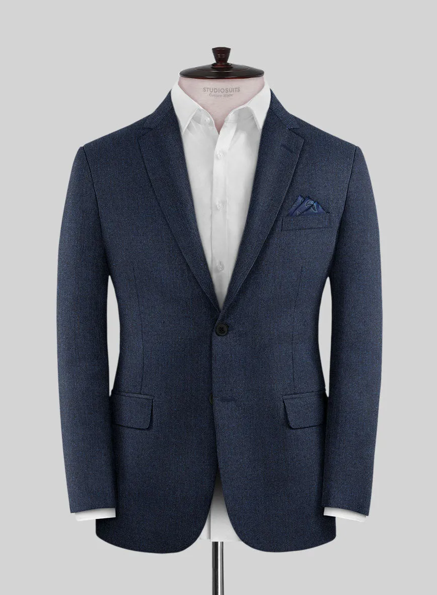 Italian Tavi Dark Blue Nailhead Flannel Suit