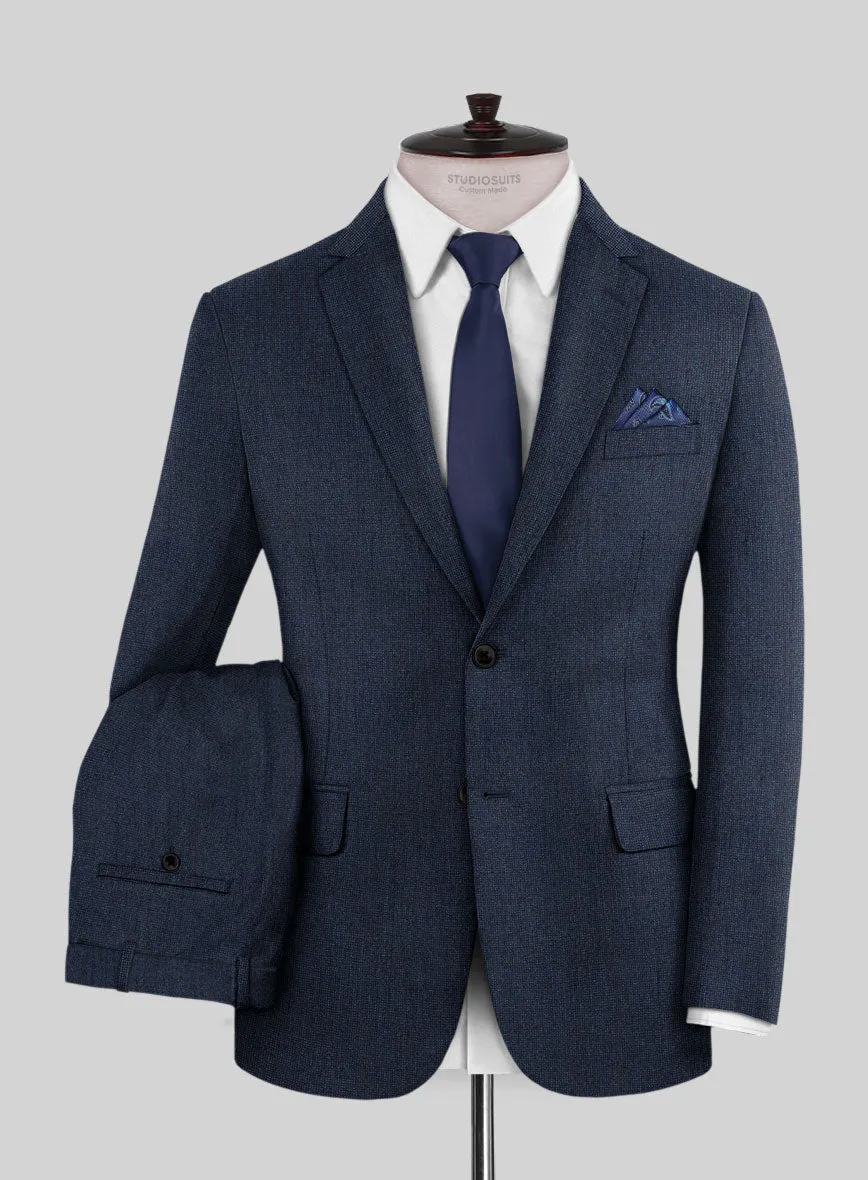 Italian Tavi Dark Blue Nailhead Flannel Suit