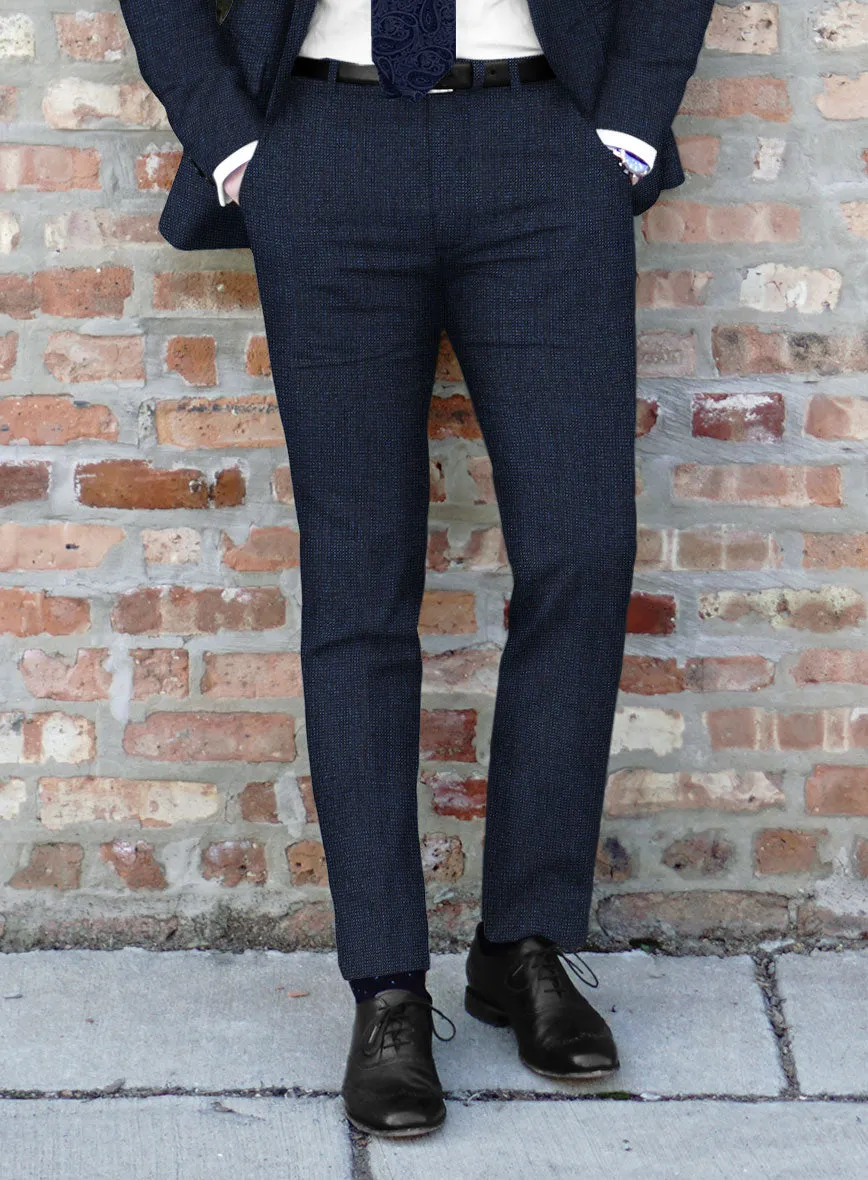 Italian Tavi Dark Blue Nailhead Flannel Suit