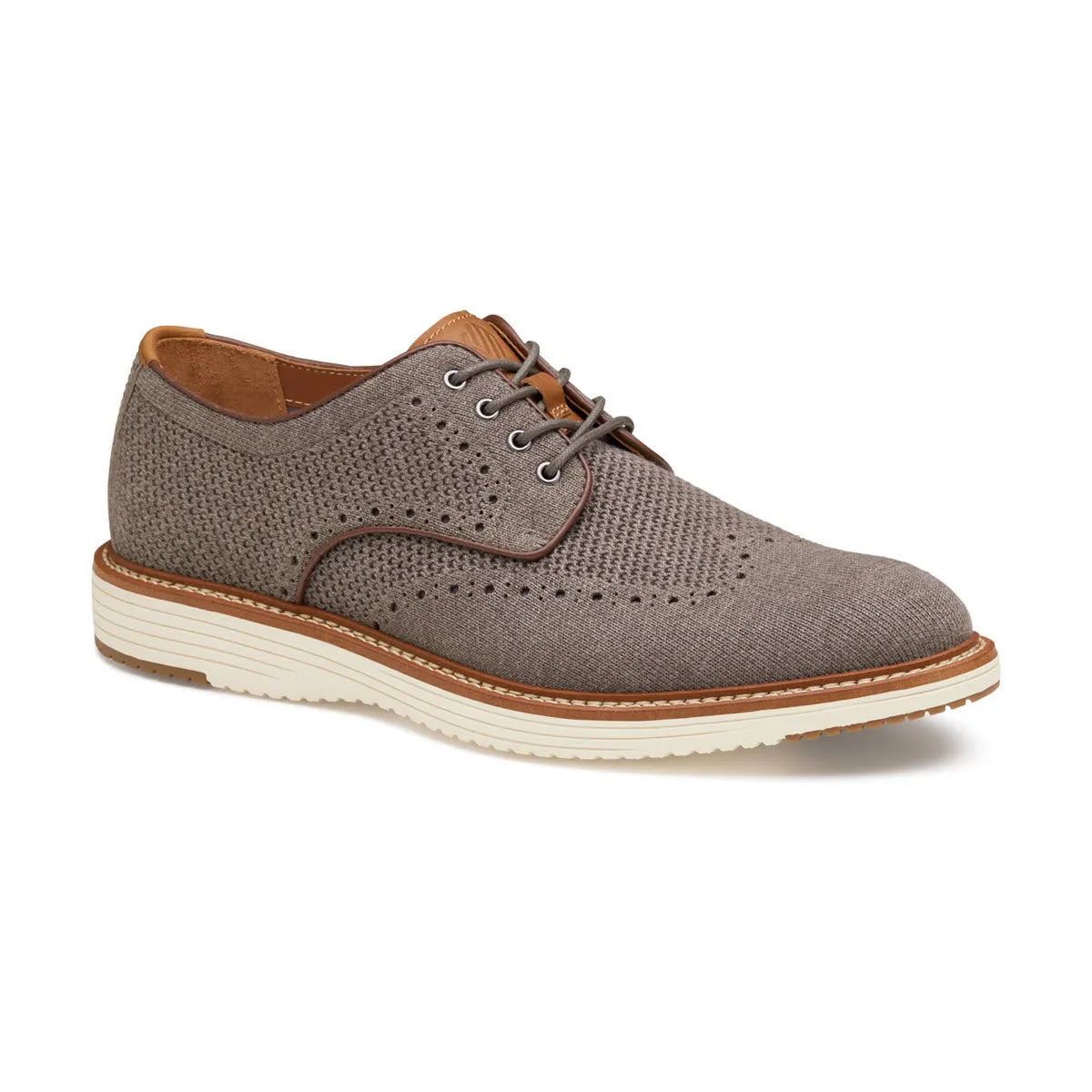JOHNSTON & MURPHY UPTON KNIT WING TIP GRAY - MENS