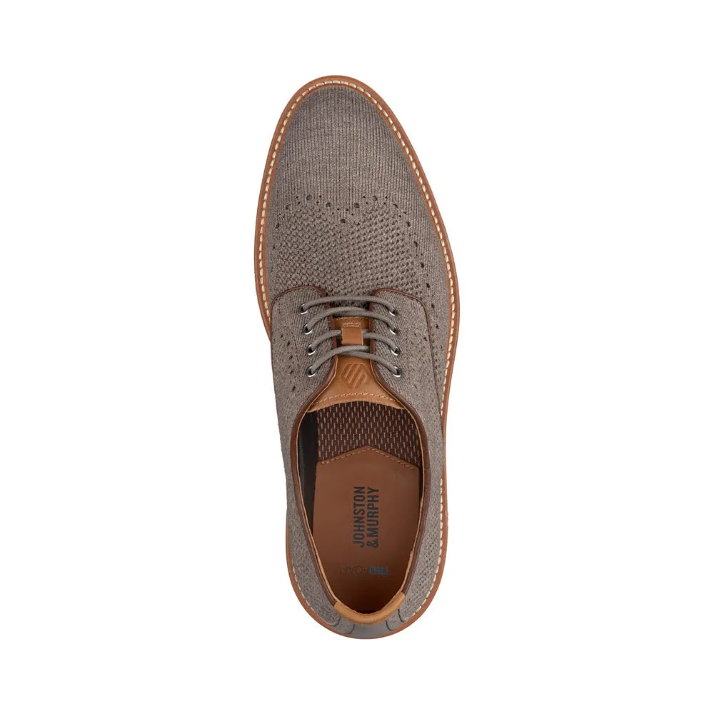 JOHNSTON & MURPHY UPTON KNIT WING TIP GRAY - MENS