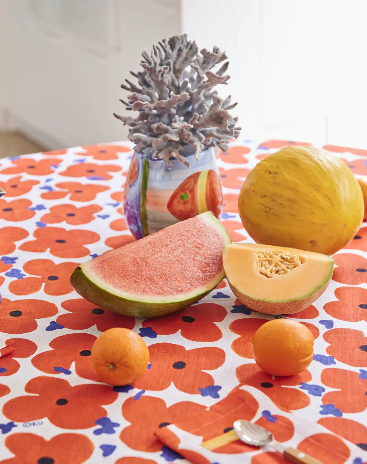 Kip & Co x Ken Done Pop Floral Linen Tablecloth