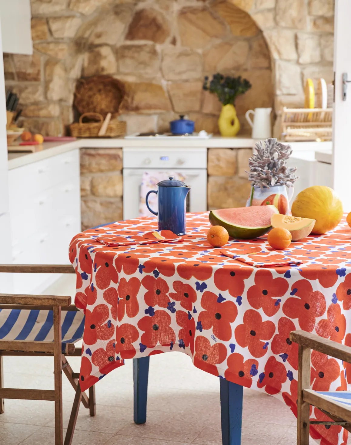 Kip & Co x Ken Done Pop Floral Linen Tablecloth