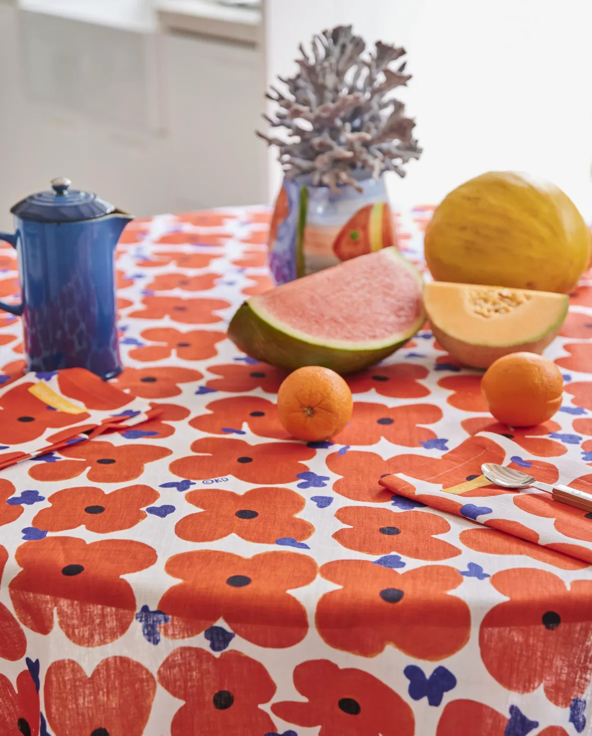 Kip & Co x Ken Done Pop Floral Linen Tablecloth