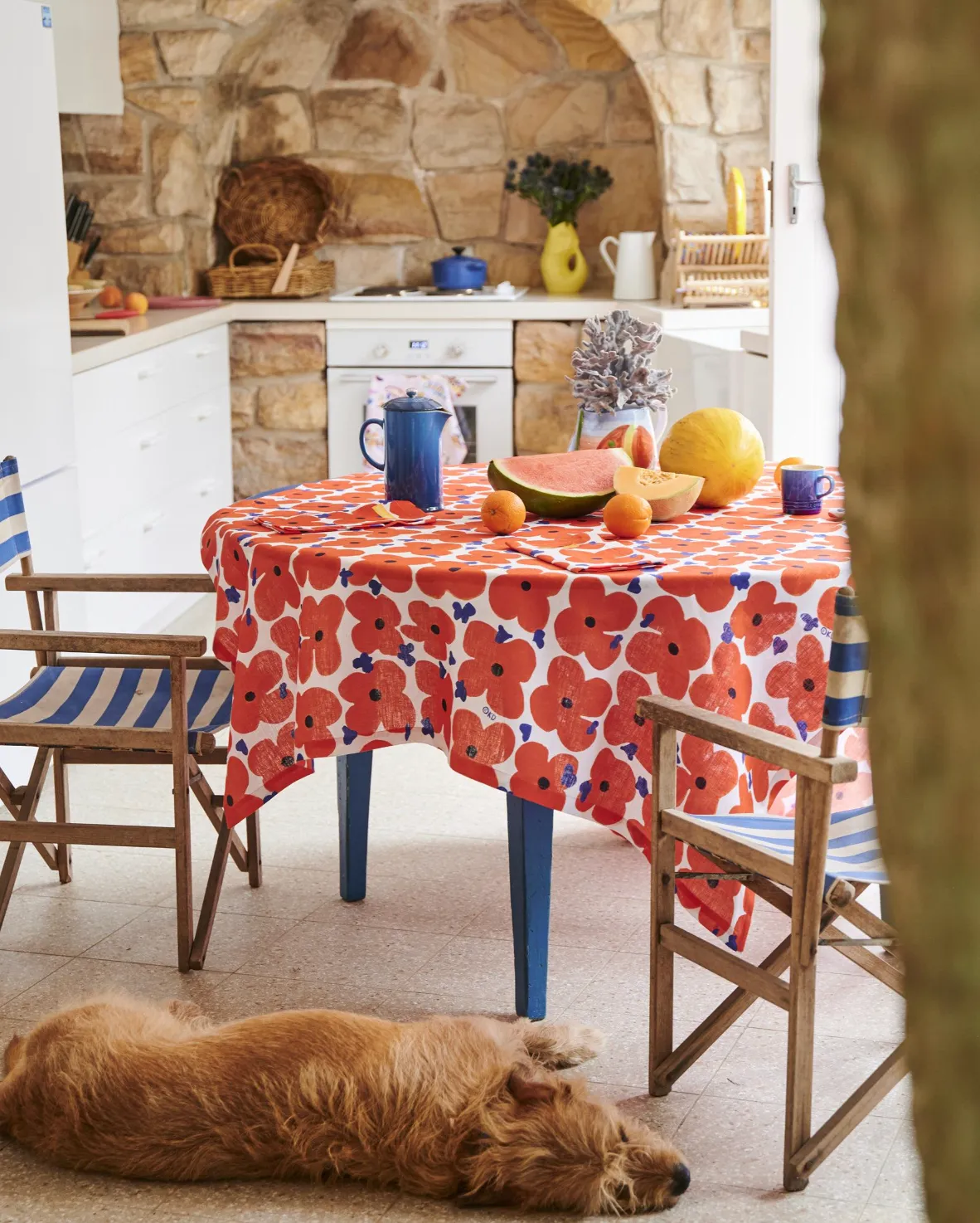 Kip & Co x Ken Done Pop Floral Linen Tablecloth
