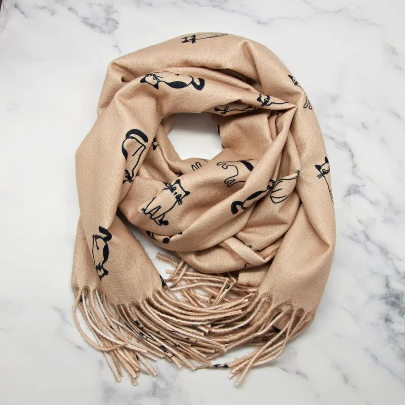 Komati Thick Pashmina Camel Brown Scarf