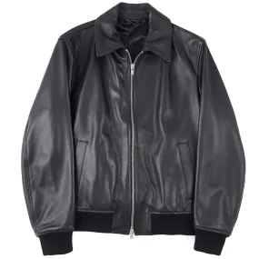 Lardini Lambskin Leather Bomber Jacket