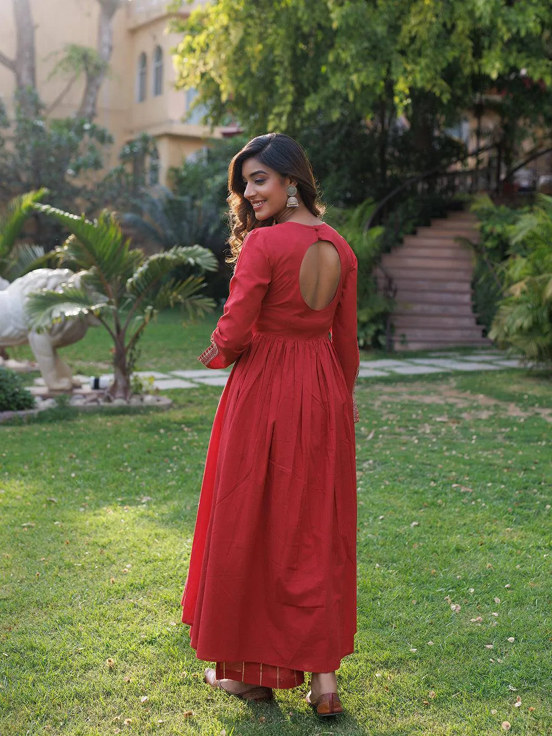 Lava Falls Red Kurta Set By RAGAVI
