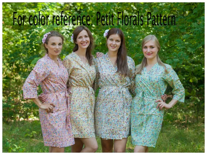 Light Yellow Summer Celebration Style Caftan in Petit Florals Pattern