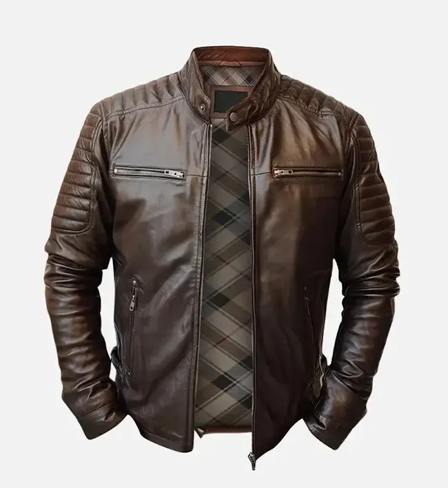 Men's  Sprint  Brown Leather Jacket