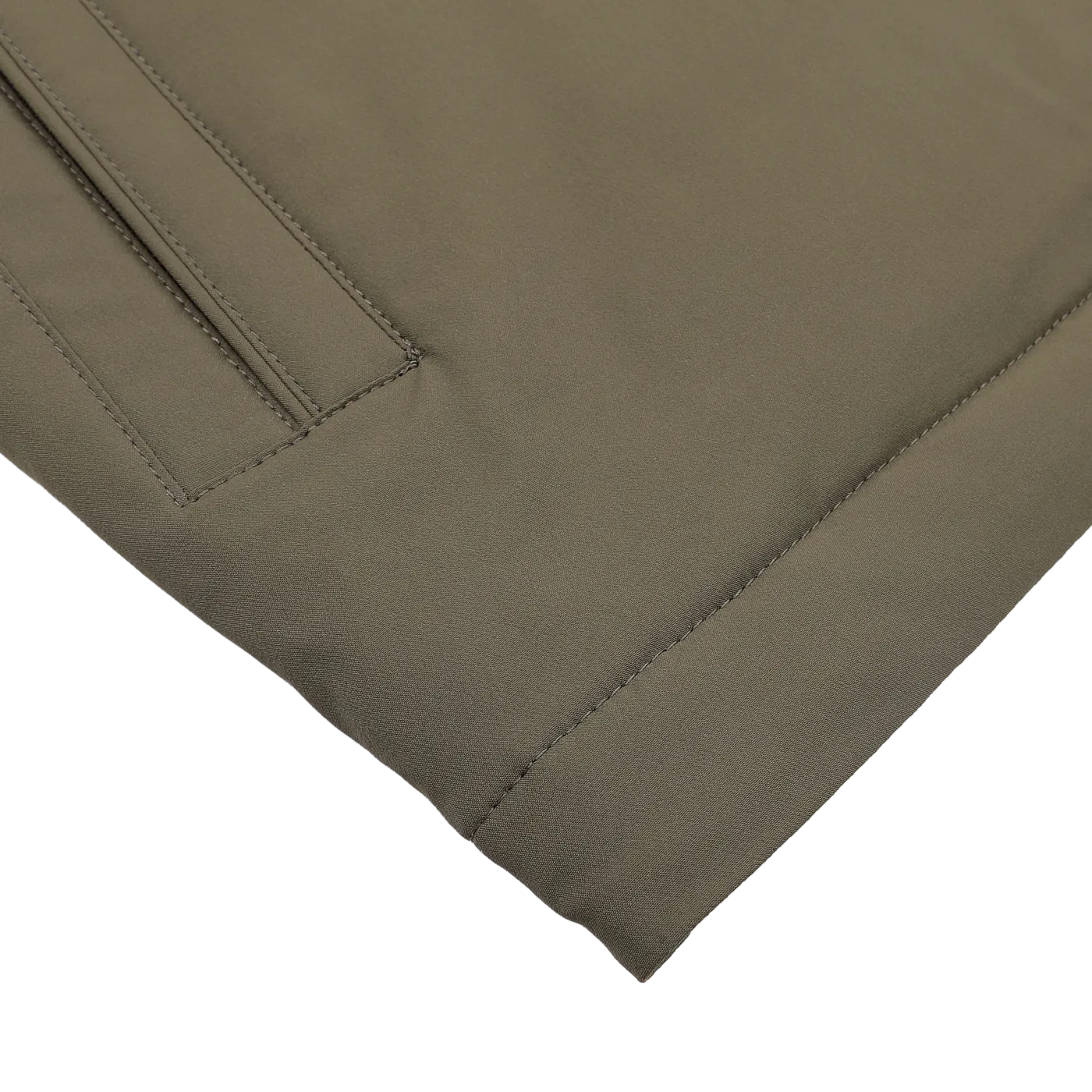 Military Green Stretch Nylon Hood Jacket