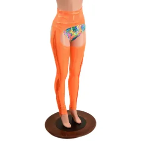 Orange Sparkly Jewel Fringe Chaps (Shorts Not Included)